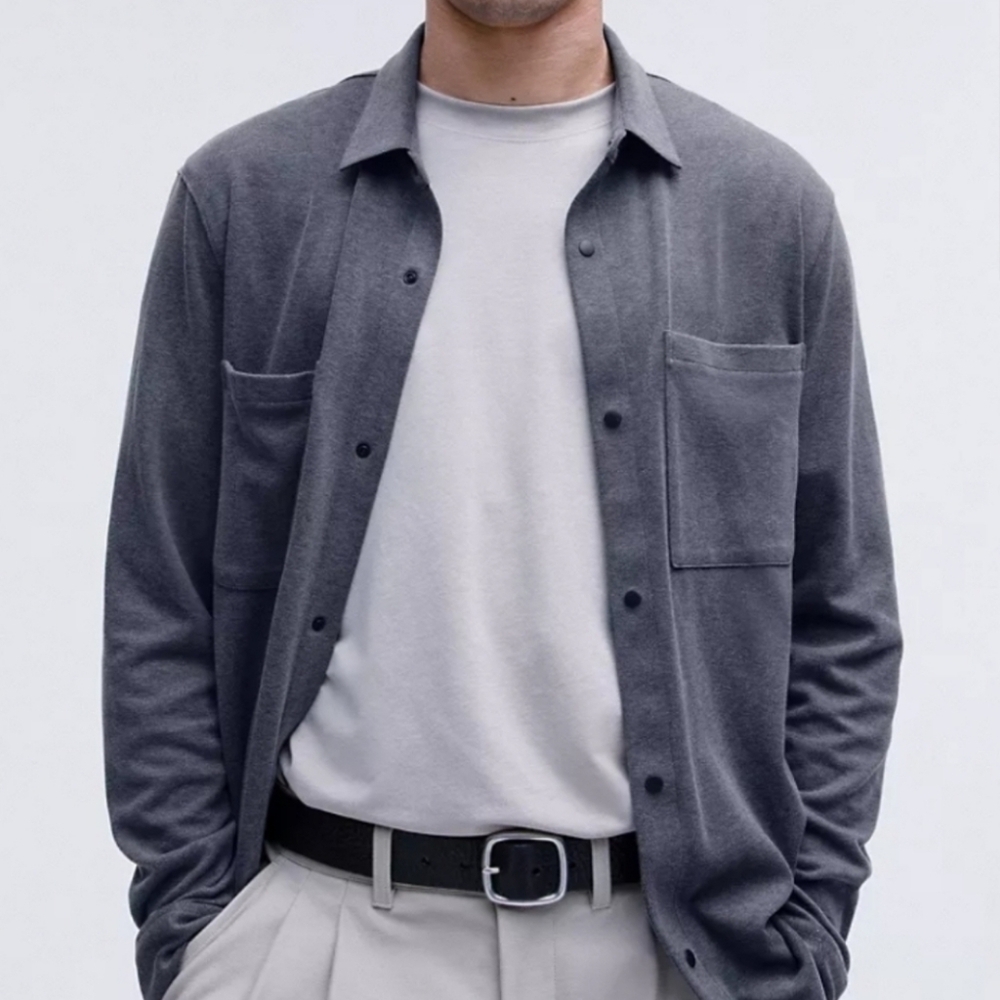 Lululemon Soft Knit Overshirt Size M Heather Grey Button Up Long Sleeve